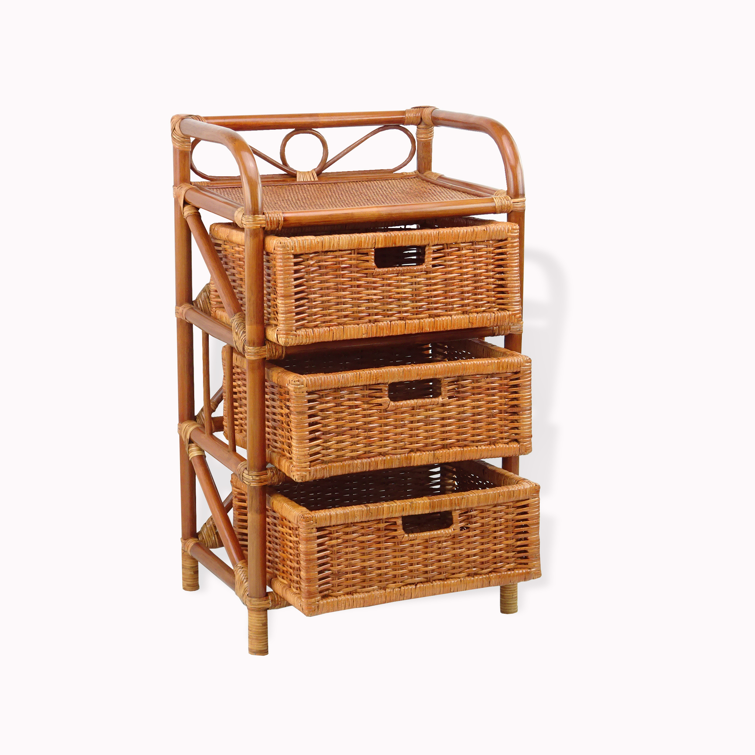 Buy Laundry Chest w/ 3 Drawers Natural Rattan Wicker Handmade in USA ...