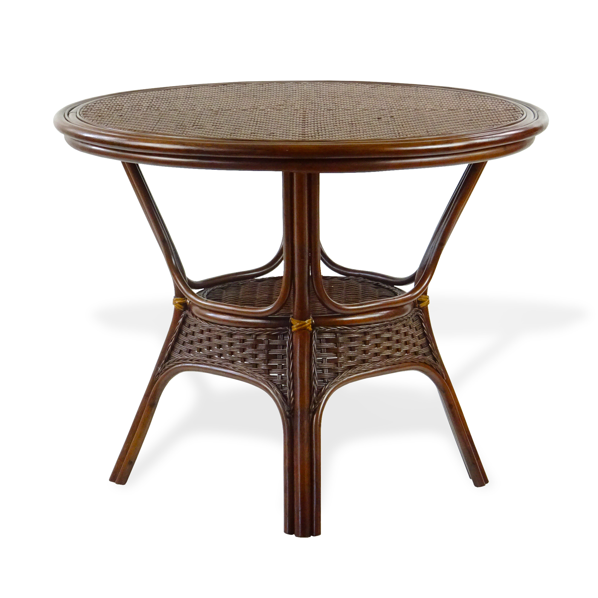 Alexa Dining Round Table, Dark Walnut color